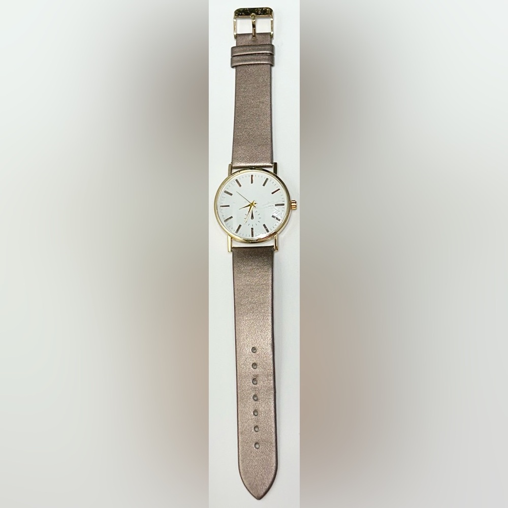 NEW Women’s 37mm Gold Analog Watch with Dark Rose Gold Band